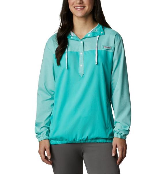 Columbia PFG Tamiami Hoodies Blue White For Women's NZ37286 New Zealand